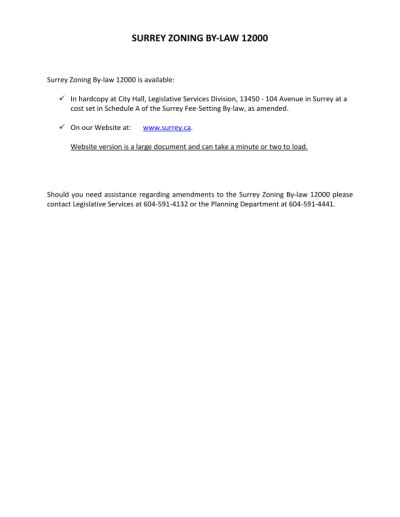 surrey zoning bylaw 12000|BL .